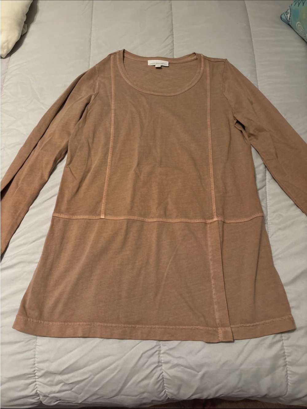 J. Jill Long-Sleeve Scoop Neck Top in Taupe